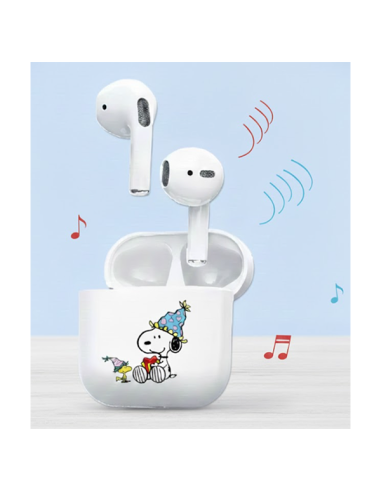 Auriculares inalámbricos con Bluetooth de dibujos animados de Disney Snoopy, personalidad creativa universal, ligero y cómodo