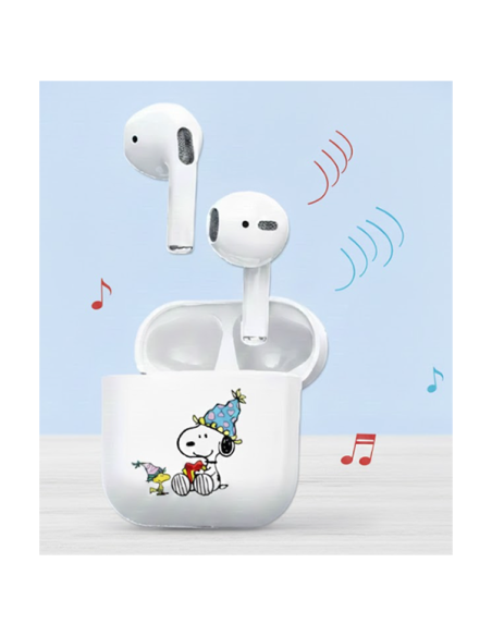 Auriculares inalámbricos con Bluetooth de dibujos animados de Disney Snoopy, personalidad creativa universal, ligero y cómodo