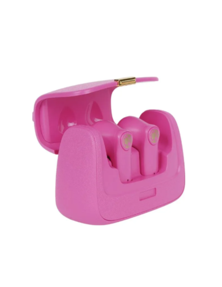 Audífonos inalámbricos con diseño de bolso rosado