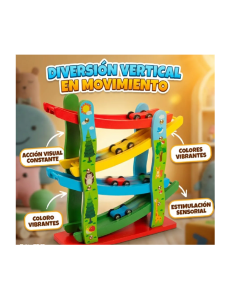 Pista de Autos de Madera Montessori