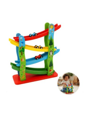 Pista de Autos de Madera Montessori