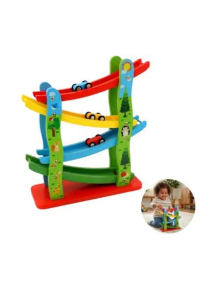 Pista de Autos de Madera Montessori