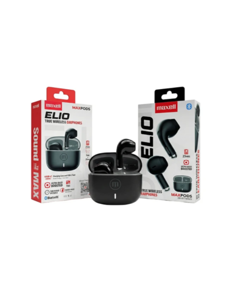 Audífonos inalámbricos Bt Maxell ELIO 12 Horas Negro